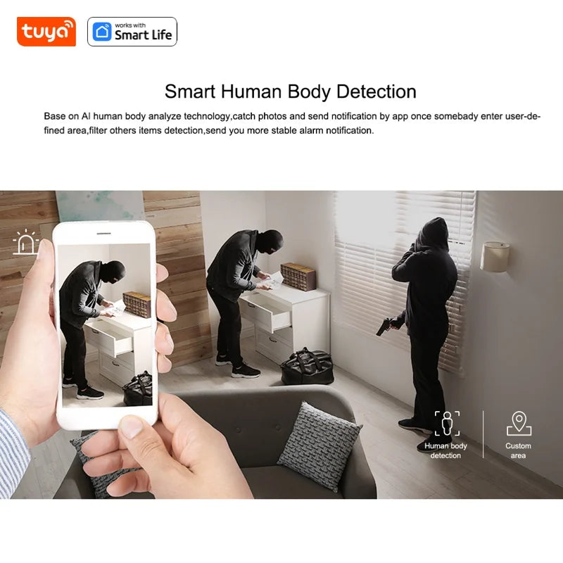 Tuya Smart 1080p Wi-Fi Smart Home Security Camera 2MP, HD,Real-time APP Alerts, 2-Way Audio, with Motion Tracking for Baby & Pet 