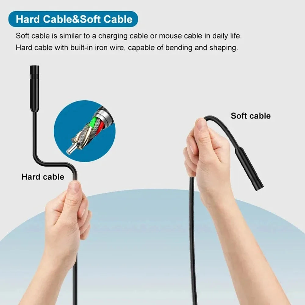 1080P HD Borescope Inspection Camera with 8 LED Lights, 8mm Lens
