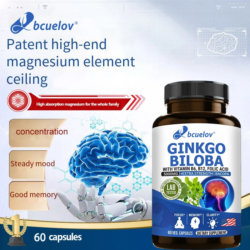 Ginkgo, suplimente de vitamina B6 și B12 capsule