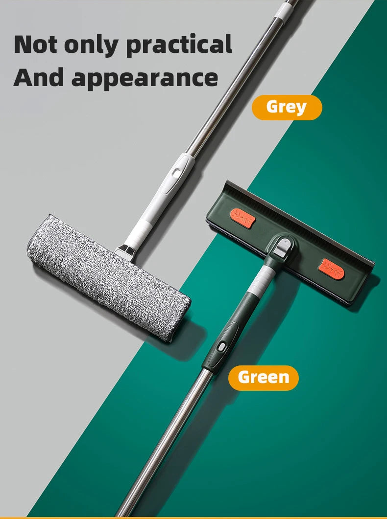 72-226CM Extended Window Cleaning Tool Glass Cleaner Mop with Silicone Scraper Window Cleaning Brush Household Cleaning Tools 