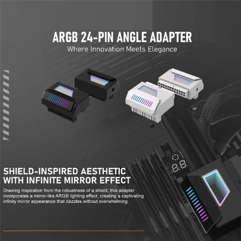 ATX 24-Pin 180° ARGB Adapter, 5V 3-Pin Sync