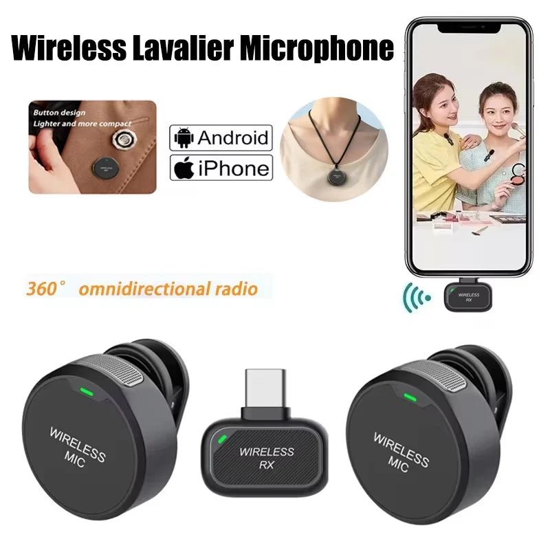 Wireless Lavalier Microphone - USB-C or Lightning