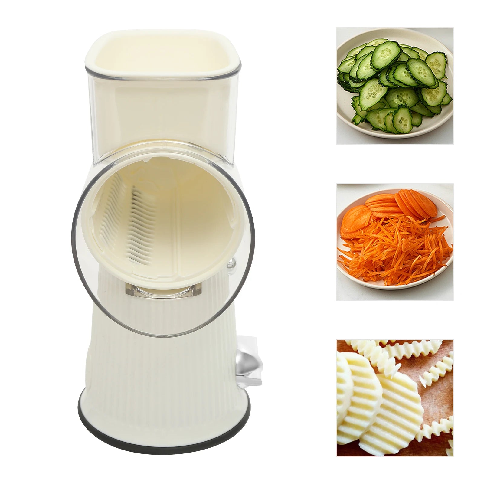 Manual Rotary Cheese and Vegetable Slicer with 5 Blades