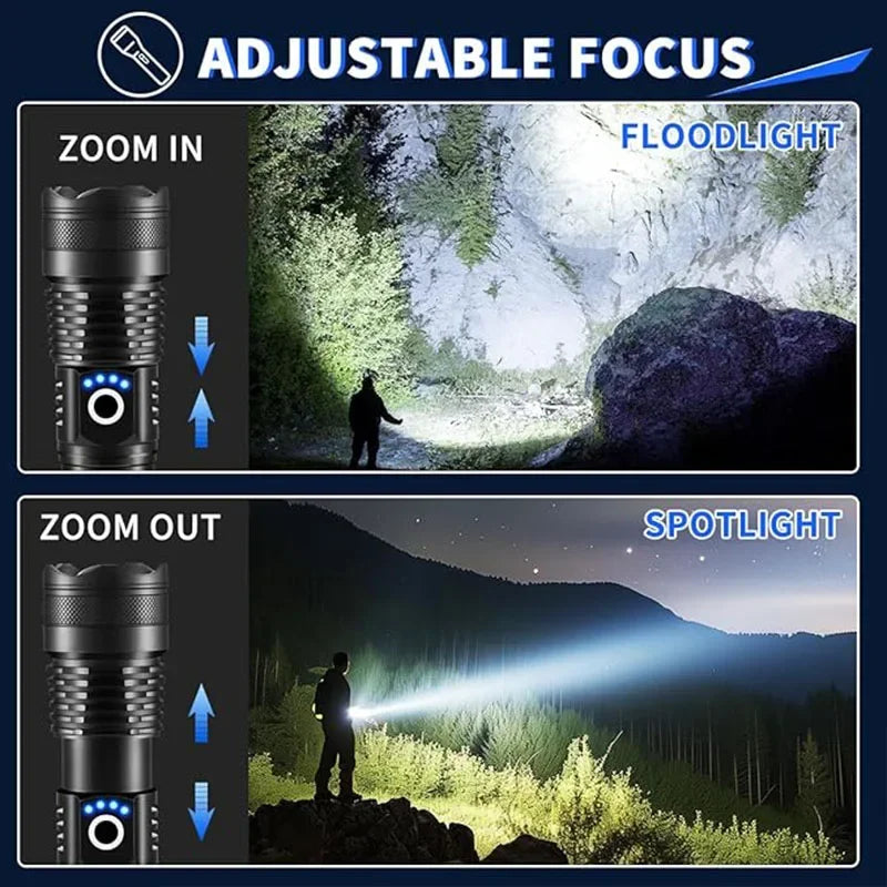 P50 Rechargeable Zoom Flashlight with Battery Options