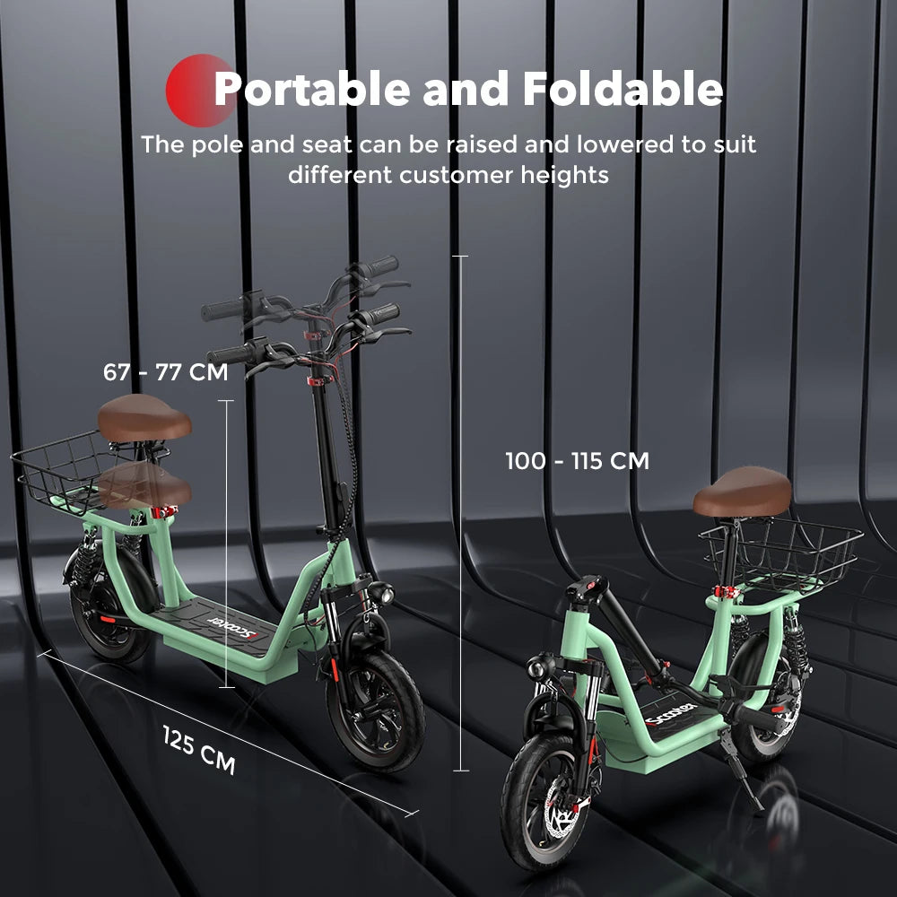 iScooter i12 Electric Scooter with Seat and Basket