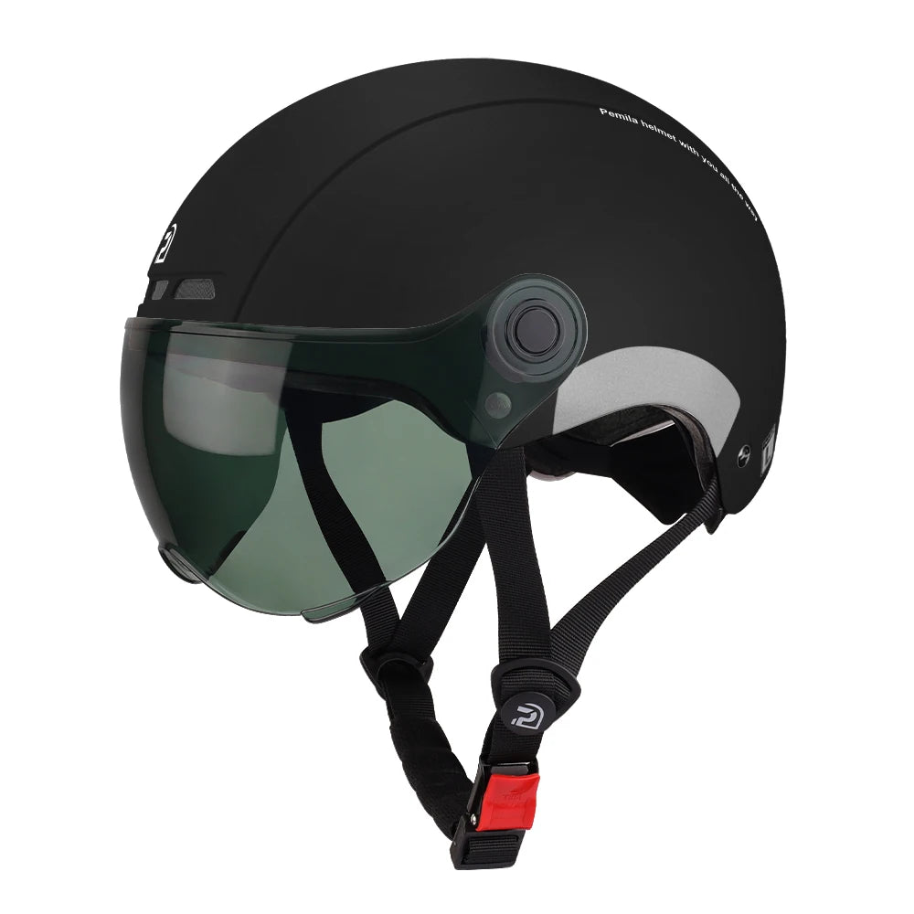 PEMILA Cycling Helmet With Goggles Lens Ear Protection Reflective Sticker Bicycle Helmet MTB Road E-Bike Bike Helmet For Adult 