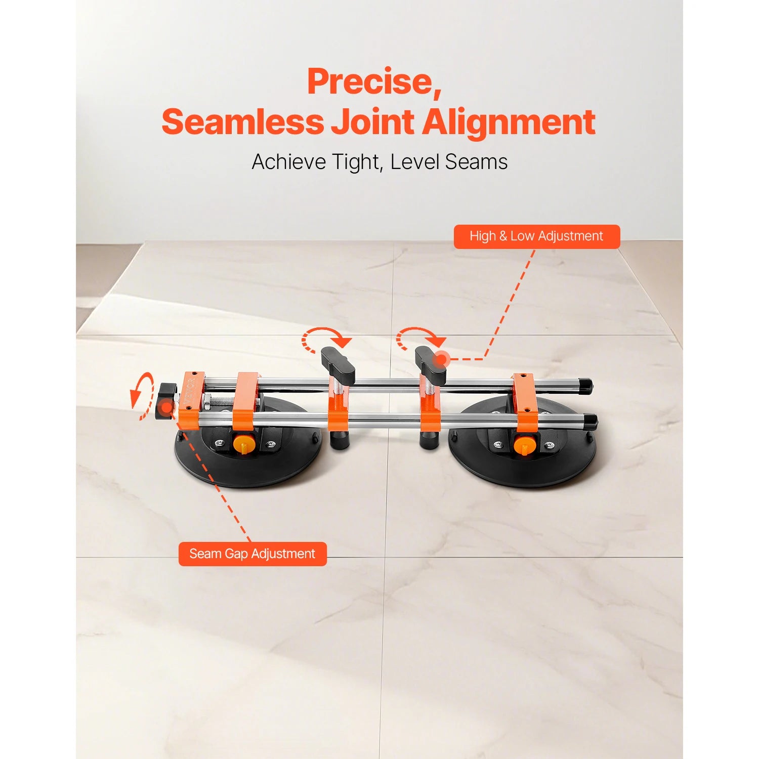 2 pièces de poseur de joints avec ventouses de 6 pouces pour nivellement de carrelage et pierre