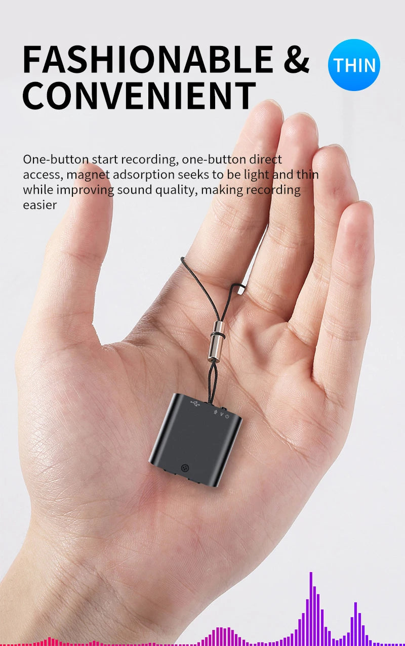Powerful UltraThin Mini Sound Recorder Gadget Professional Safety Encryption Discreet Listening Device Portable Mp3 Player Espia 
