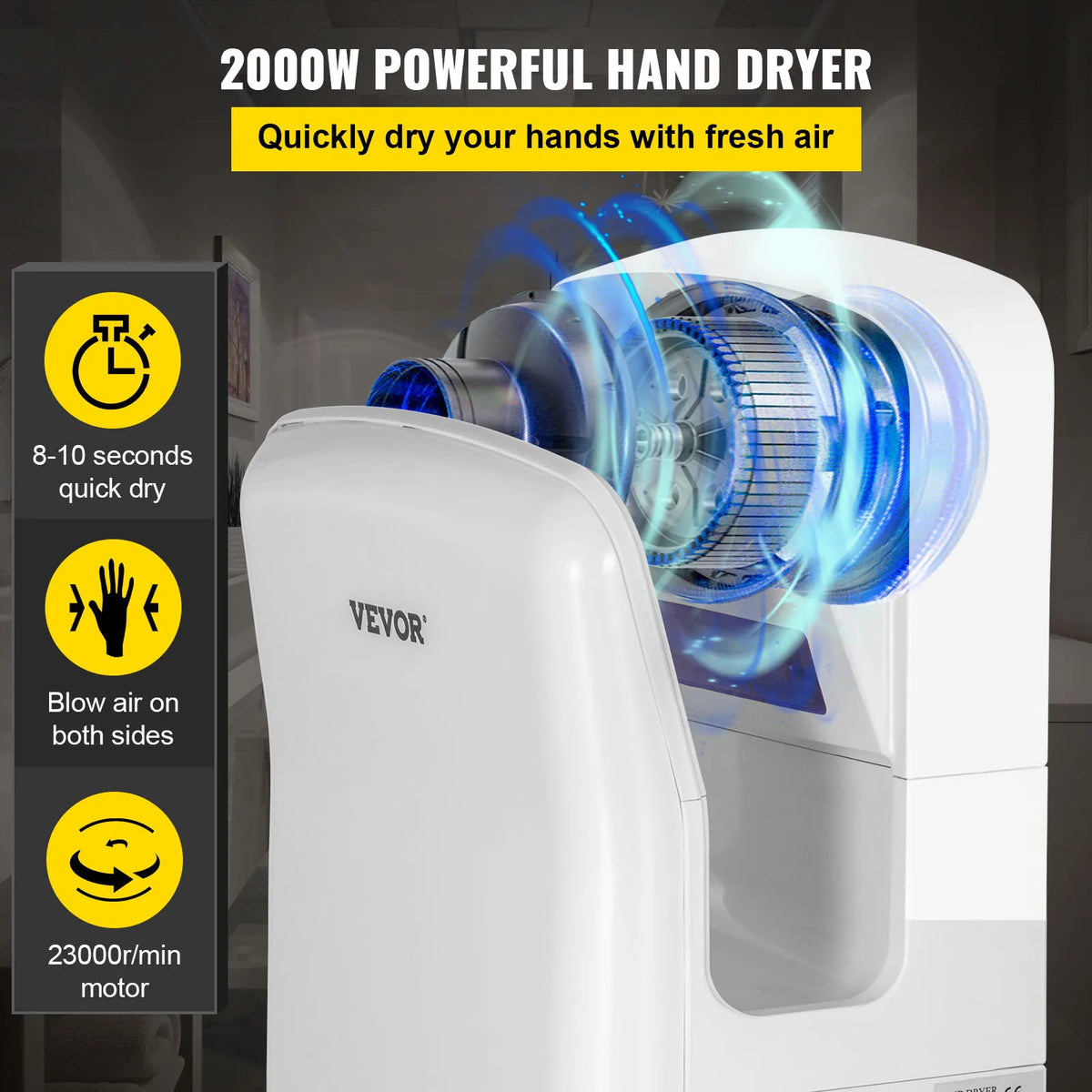 Automatic Double-Sided Jet Hand Dryer