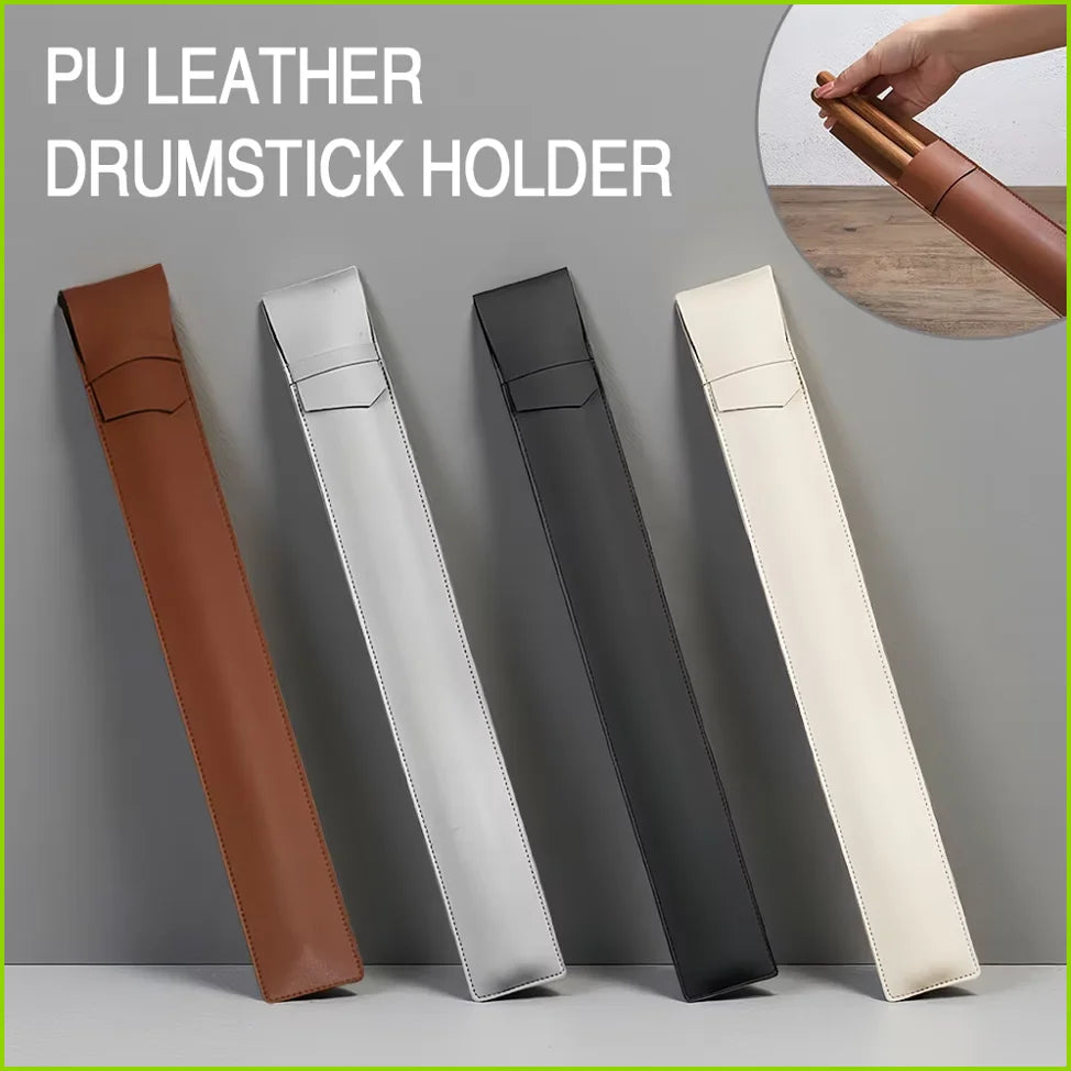 Slim PU Leather Drumstick Storage Sleeve