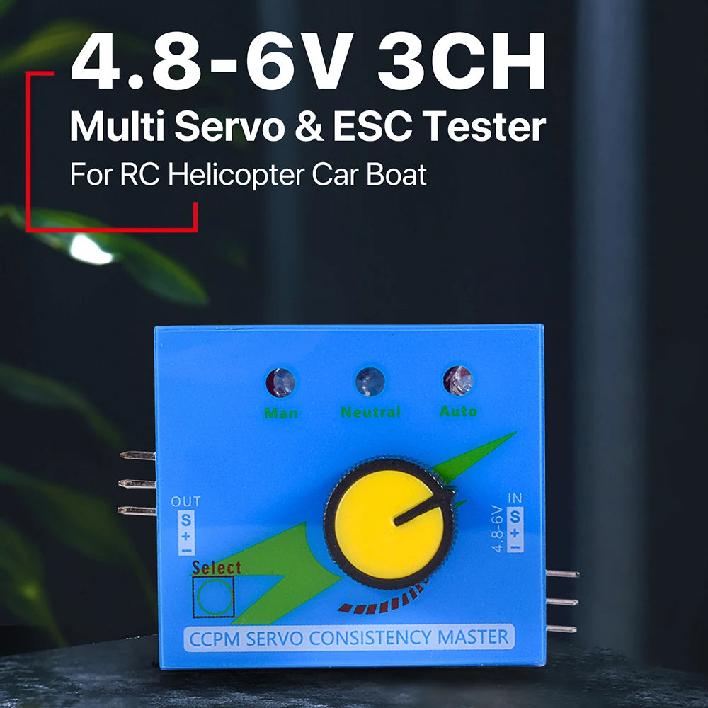 3-kanals RC-servosjekker og ESC-tester