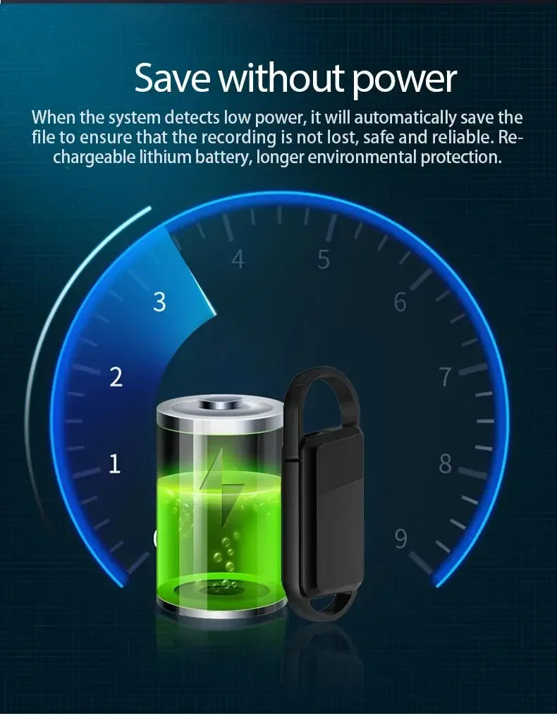 Mini Voice Activated Recorder Digital Audio Recording Keychain Device Wearable Sound Professional Micro Dictaphone 