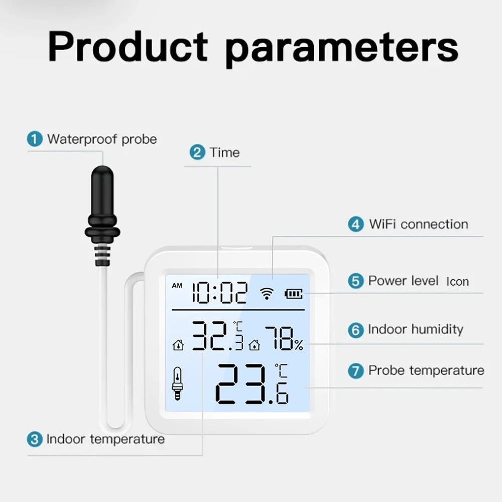 Tuya WiFi Temperature and Humidity Sensor with Probe