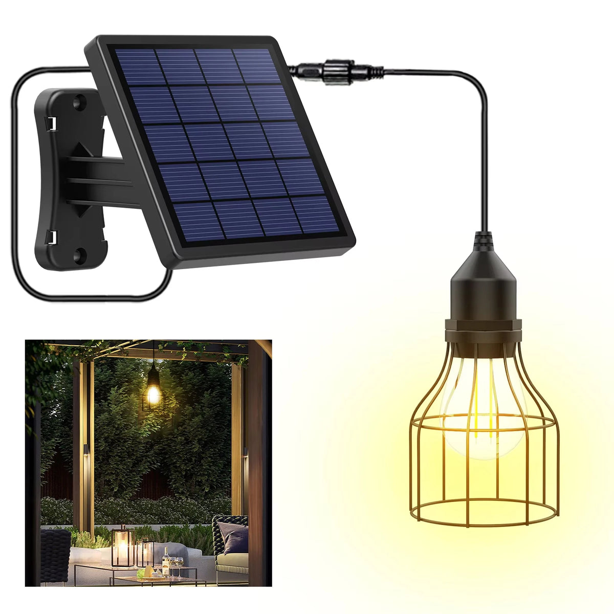Intelamp solcellelampe med lang levetid, udendørs solcellelampe, vandtæt campinglampe til skure, lader og gårdhaver