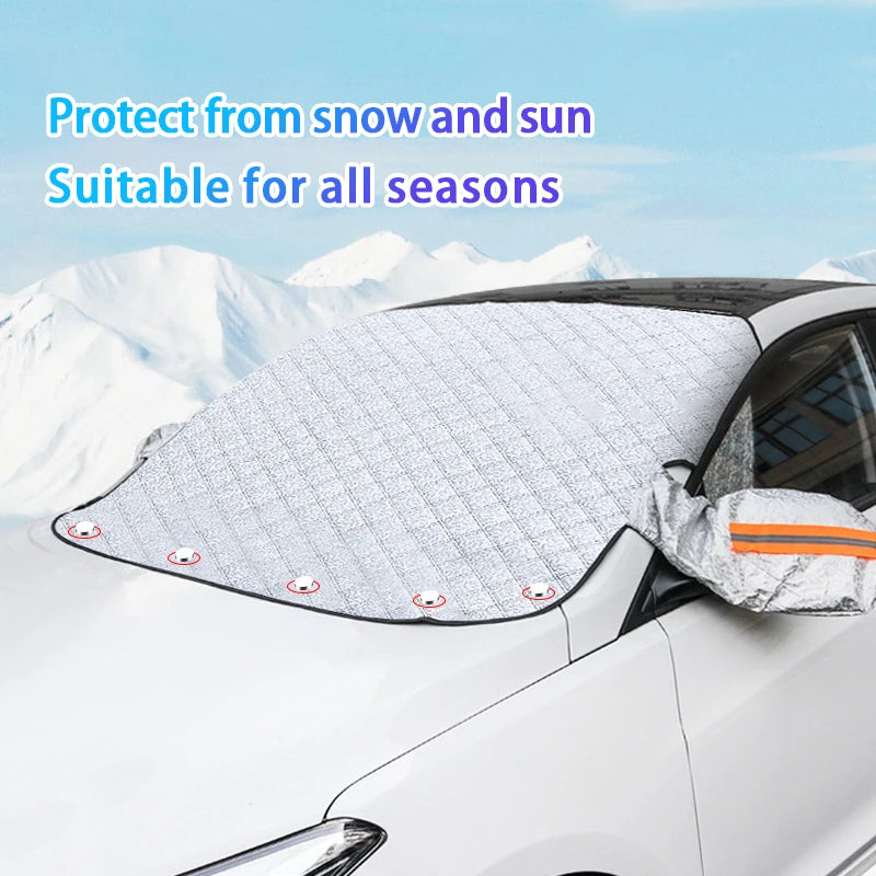 SEAMETAL Car Windshield Snow Cover Winter Waterproof Windscreen Snow Shield Sun Shade Protection Cover Universal for Suv/Sedan