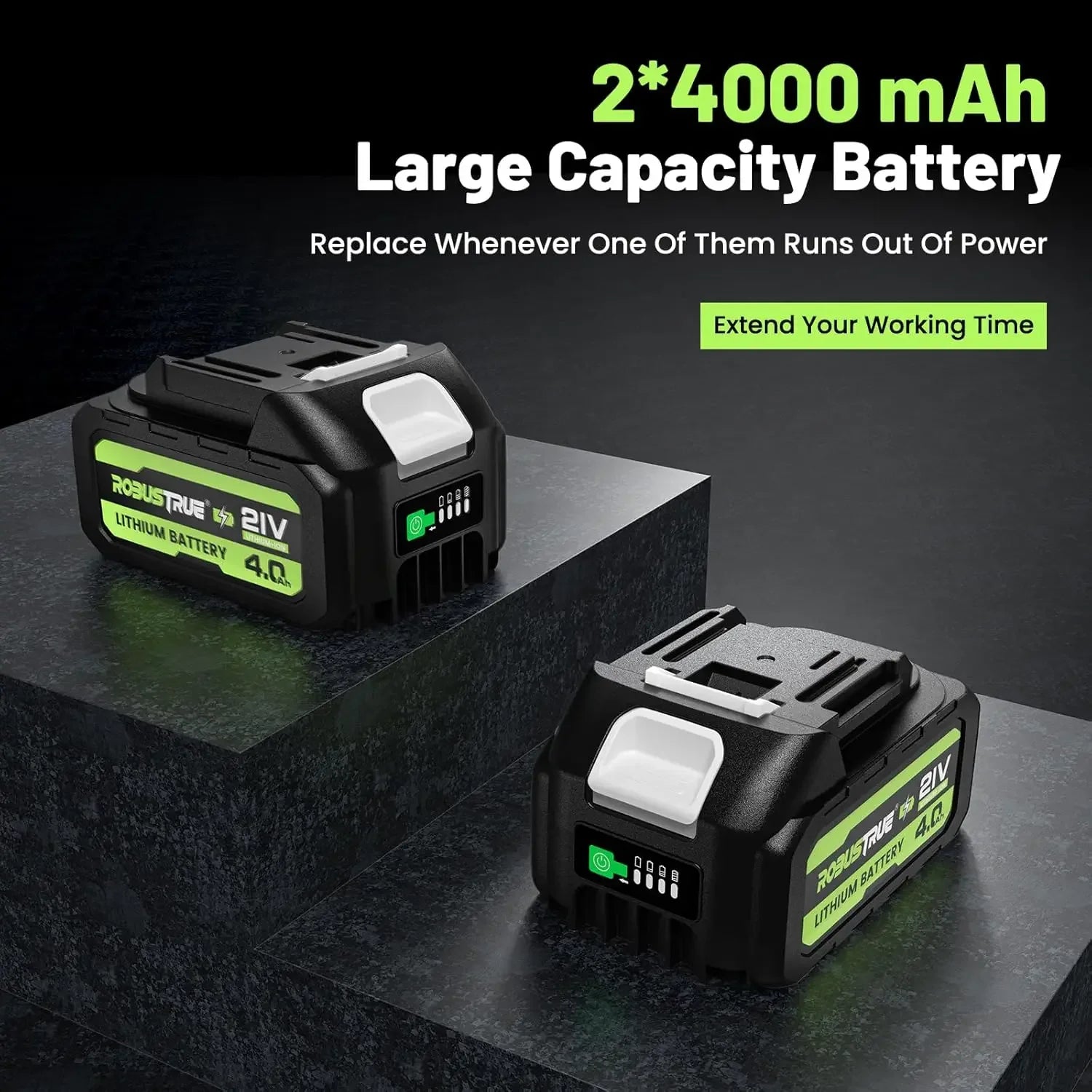 1000N.m Brushless Cordless Impact Wrench with 2 x 4.0Ah Batteries