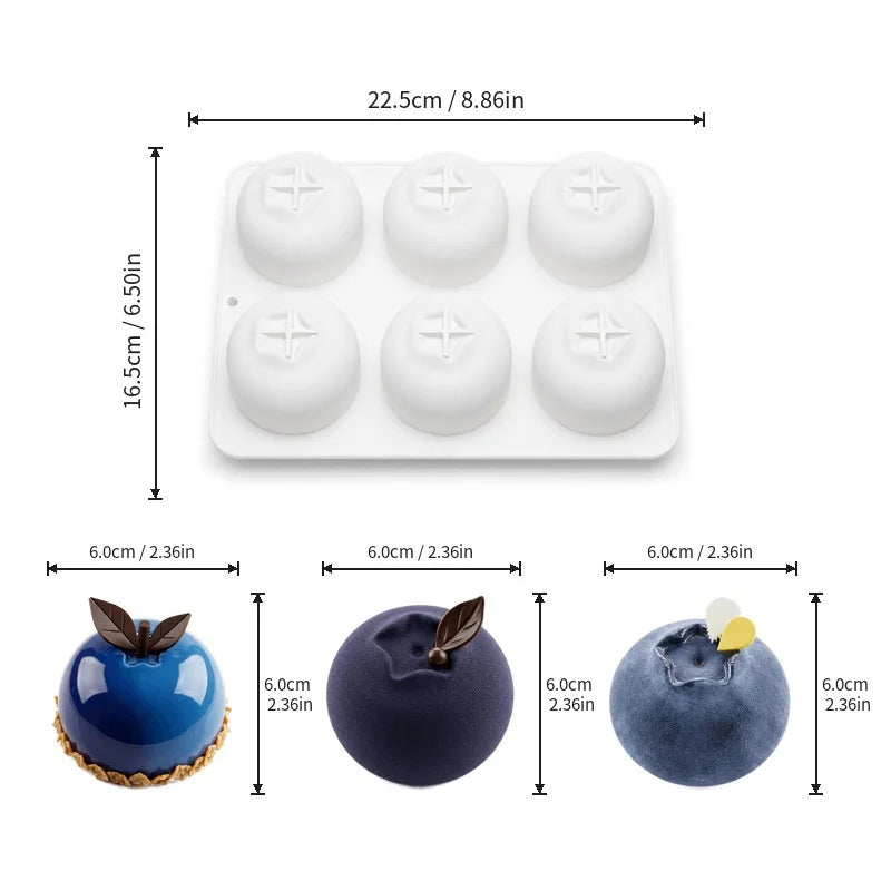 Blueberry-Shaped Silicone Dessert Mould, Cavity Options