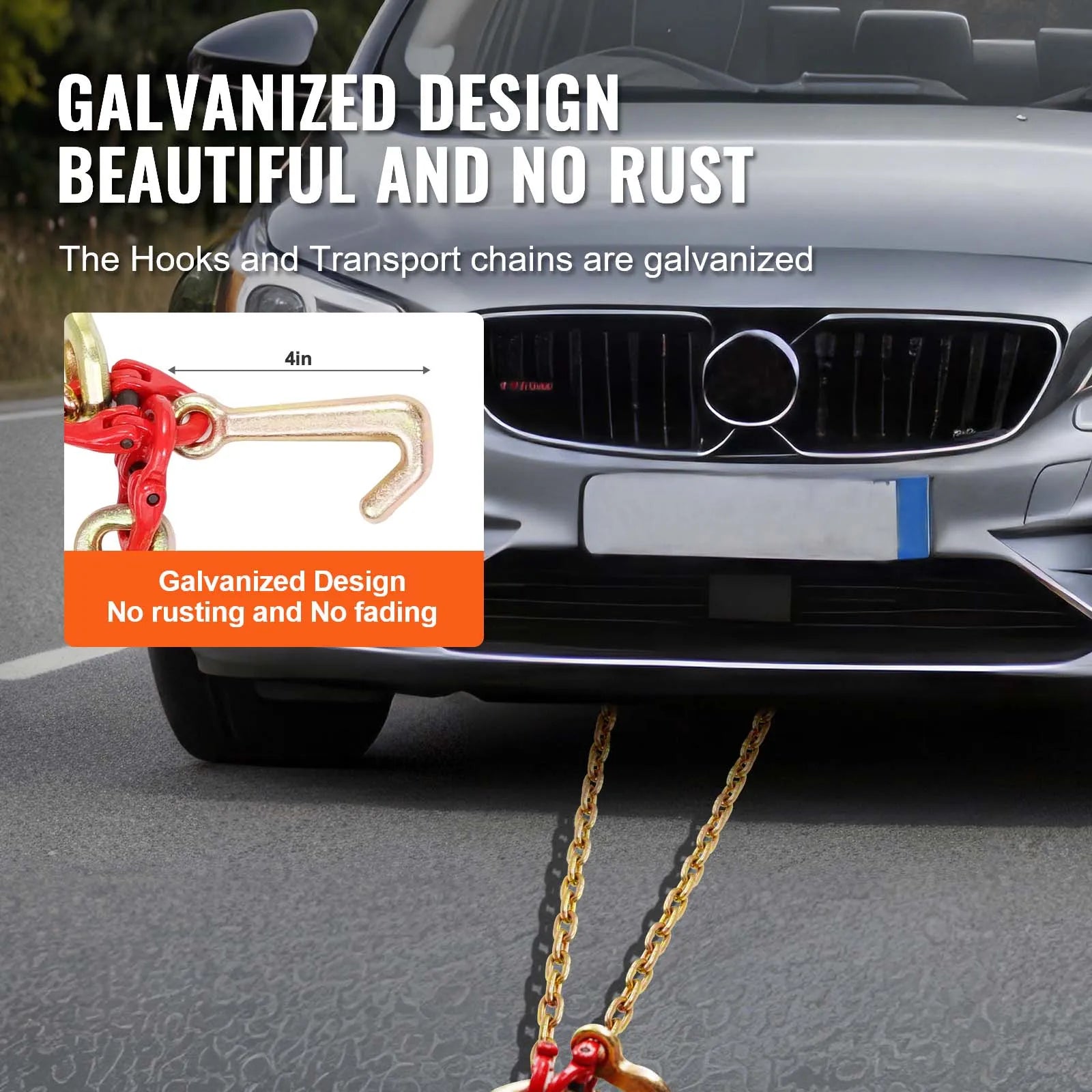 Tažný řetěz G80 V s RTJ a háky Grab, nosnost 10800 lbs