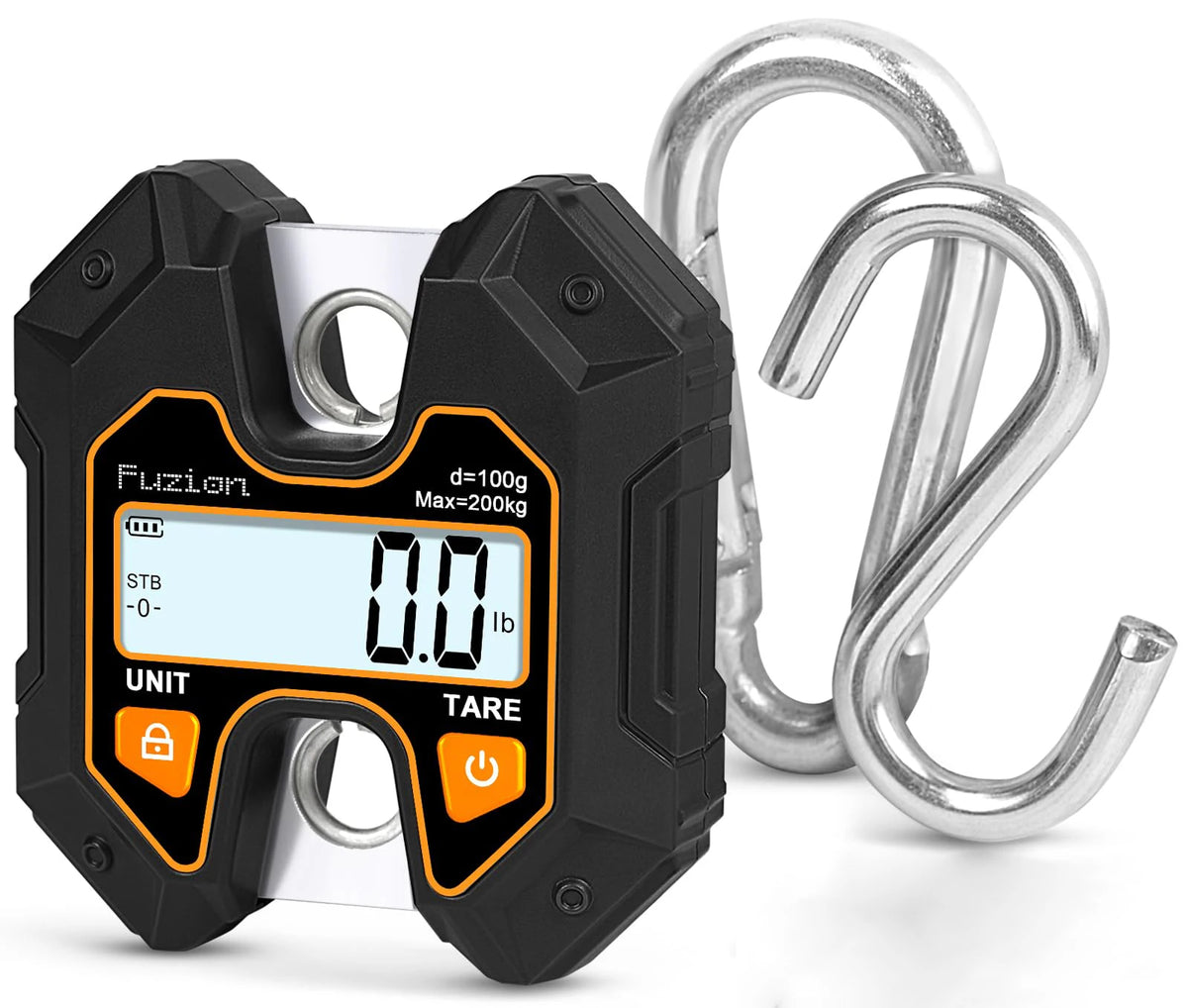 Mini Crane Scale - Hanging Scale 440lb/200kg/1960N, Deer Scale Hanging with Large LCD Display, Hold & Tare Functions