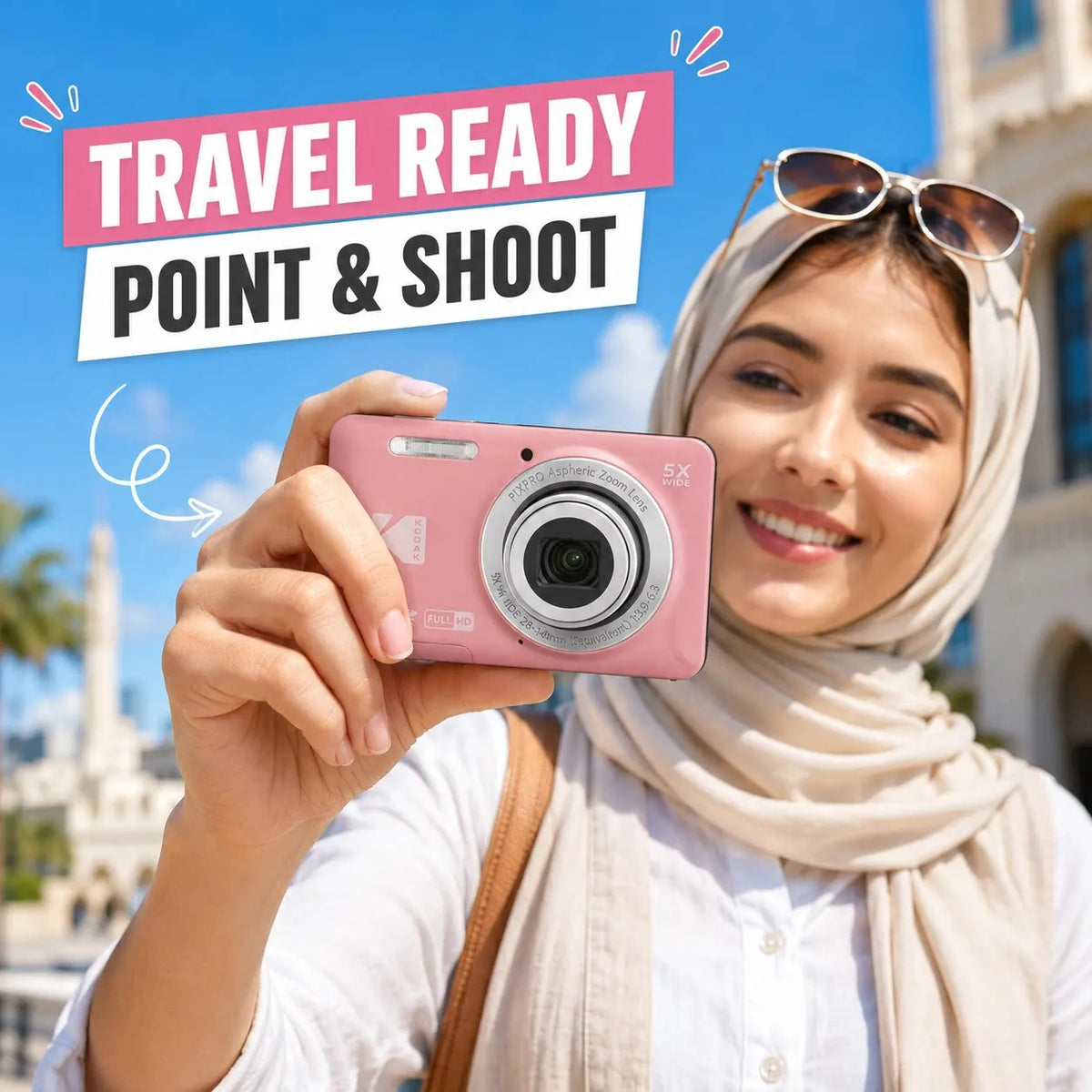 16MP Digital Camera with 5X Optical Zoom and Full HD Video