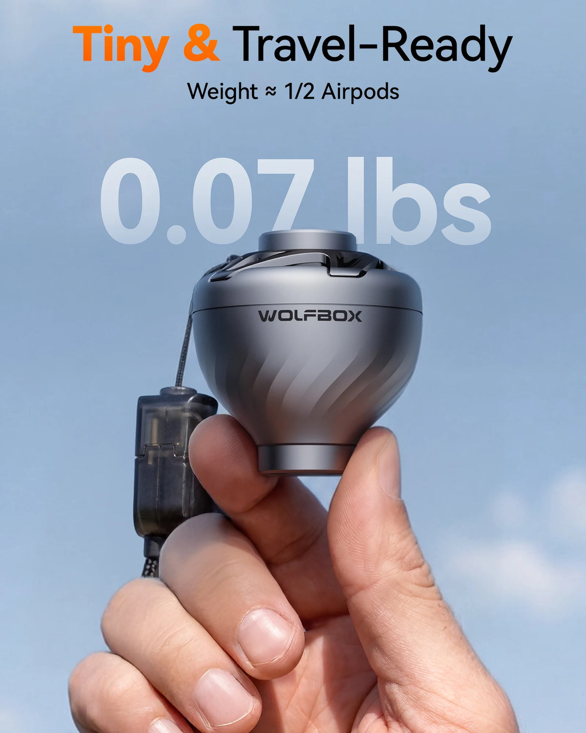 WOLFBOX MFMINI luftpump trådlös kompressor camping uppblåsbar deflate säng mattor flytande livboj bärbar utomhus inflator pump