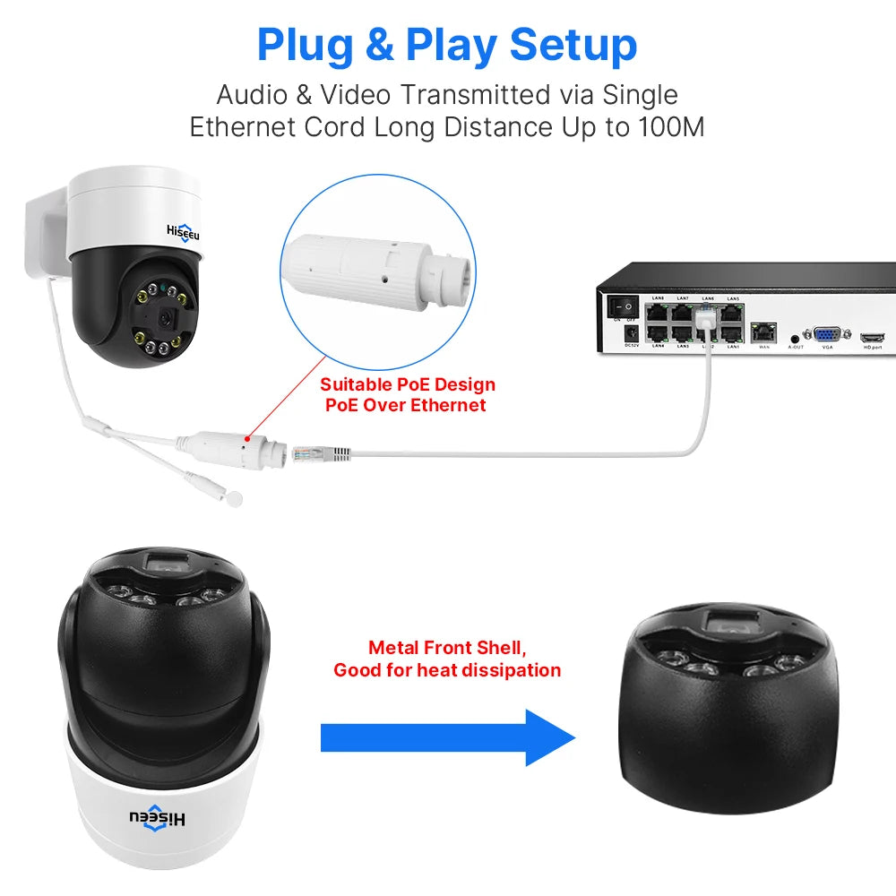 8MP PoE PTZ IP Camera with Color Night Vision