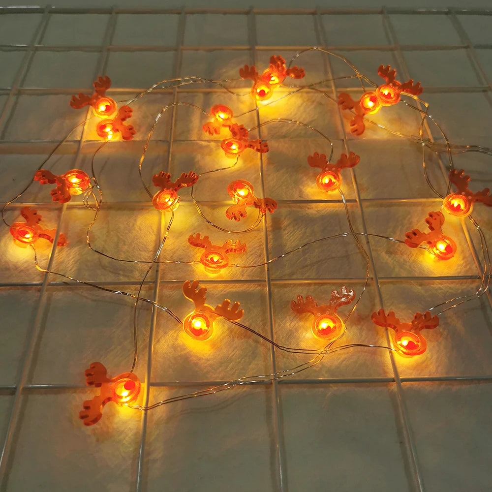 Runtowo Santa Claus Snowman LED Light String Christmas Decoration For Home Xmas Tree Ornament 2025 Navidad Gift 2026 New Year 