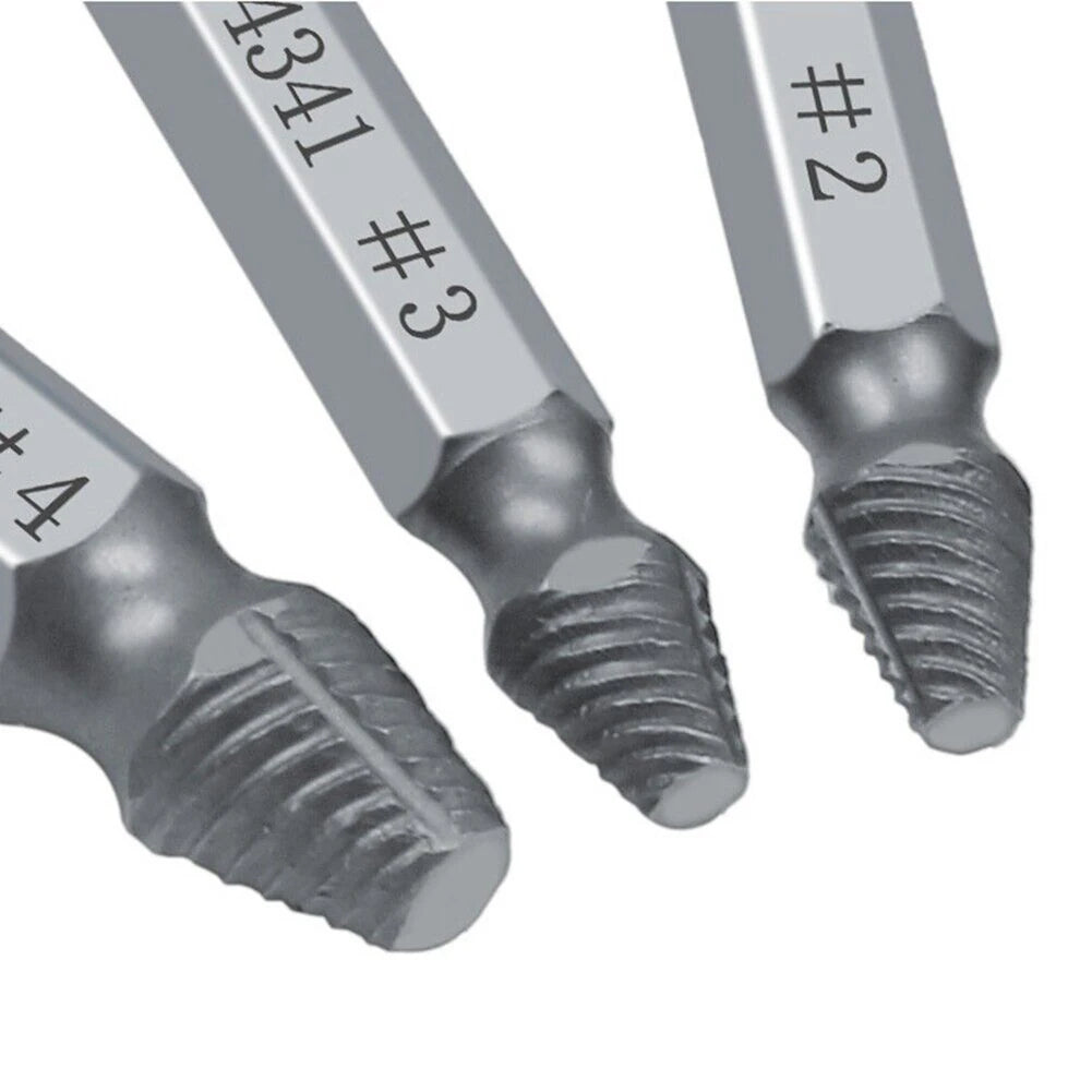 6-Piece Damaged Screw Extractor Set for Broken Bolts and Screws