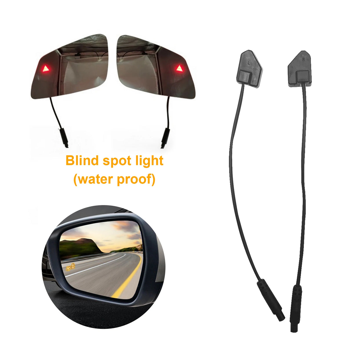 BSD Mirror LED Indicator Lights, 2 Pieces, Yellow or Red