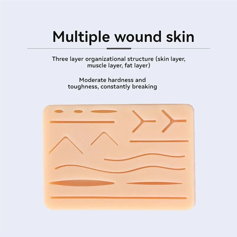 Suture Practice Training Kit with Instruments and Pad