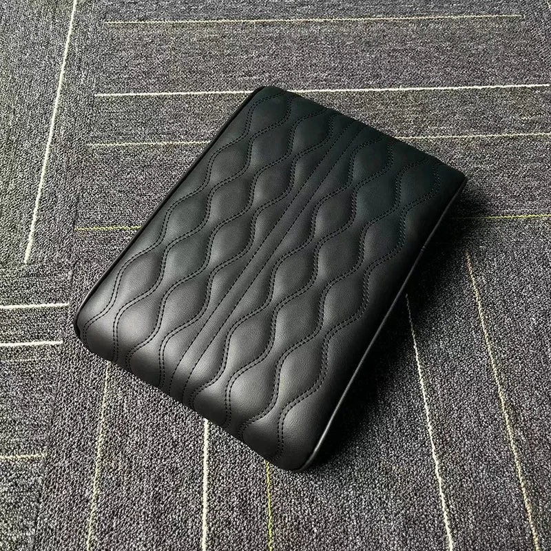 SEAMEATL Thicken Car Armrest Box Cushion 3D Memory Foam Center Console Protector Cover Breathable PU Leather Elbow Support Pad