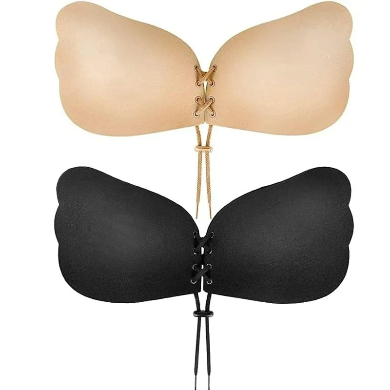 Women Sexy Invisible Strapless Adhesive Stick Bra Strapless Push Up Bras Backless Lingerie Seamless Silicone Bralette Underwear 