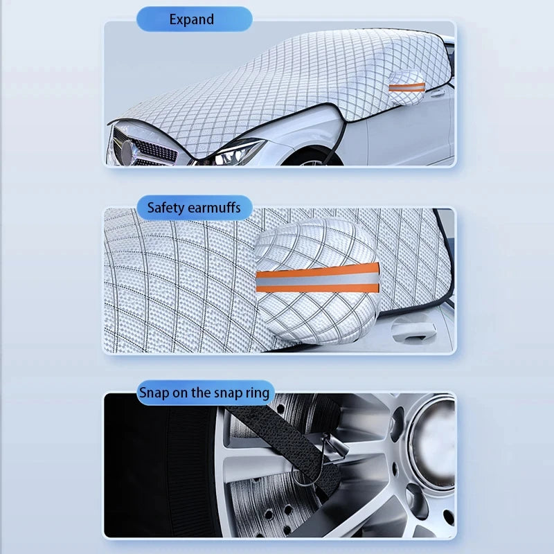 SEAMETAL Winter Car Windshield Snow Cover Full Wrapped Windscreen Snow Shield Anti Frost Car Cover Universal for Suv Sedan