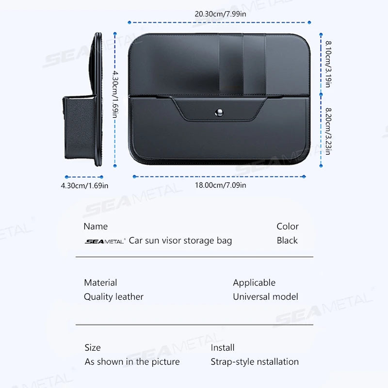 Car Sun Visor Organizer Multi-Pocket Storage Bag