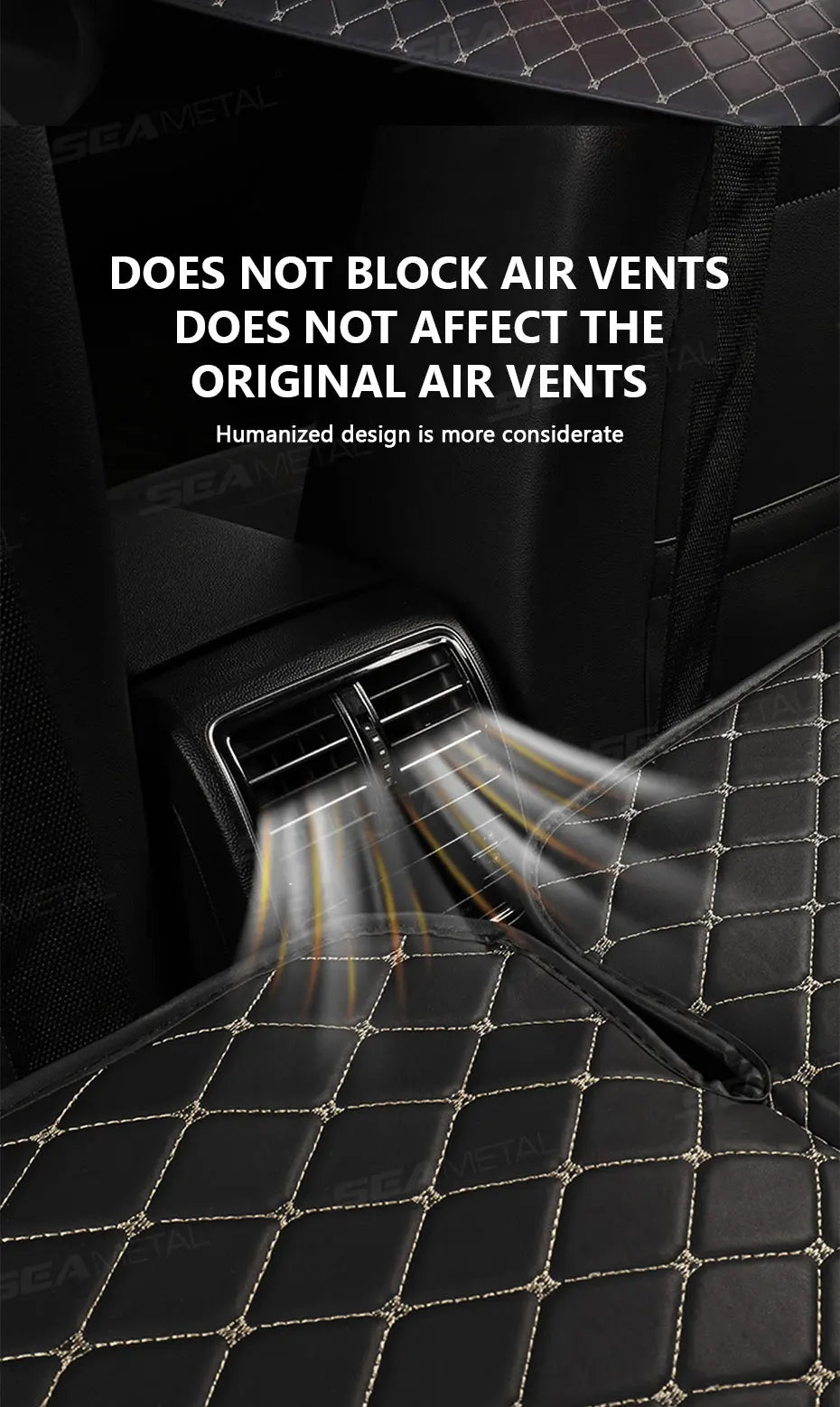 SEAMETAL Non-Inflatable Car Travel Bed Hanging Back Seat Sleeping Pad Mattress Car Camping Extender Mattress for Sedan/SUV/Truck