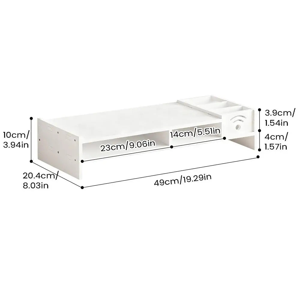 2 Tier Monitor Stand Riser with Storage Shelf 11cm Ergonomic Lift