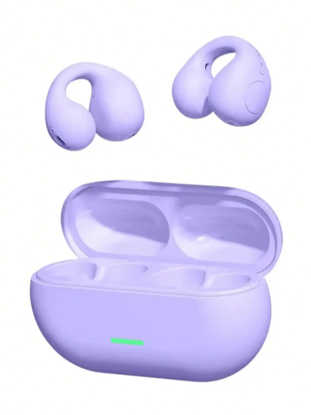 Bluetooth 5.3 Open-Ear Clip Earbuds with Multipoint and Charging Case