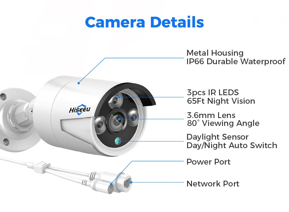 4MP/5MP PoE IP Security Camera with IR Night Vision