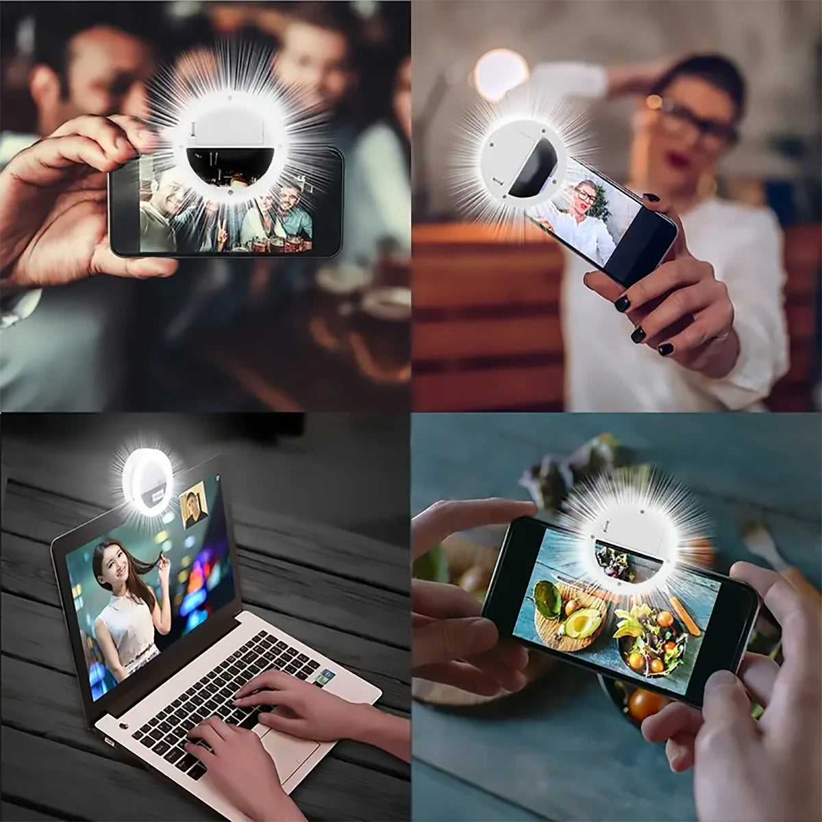 Rechargeable Clip-On Selfie Ring Light