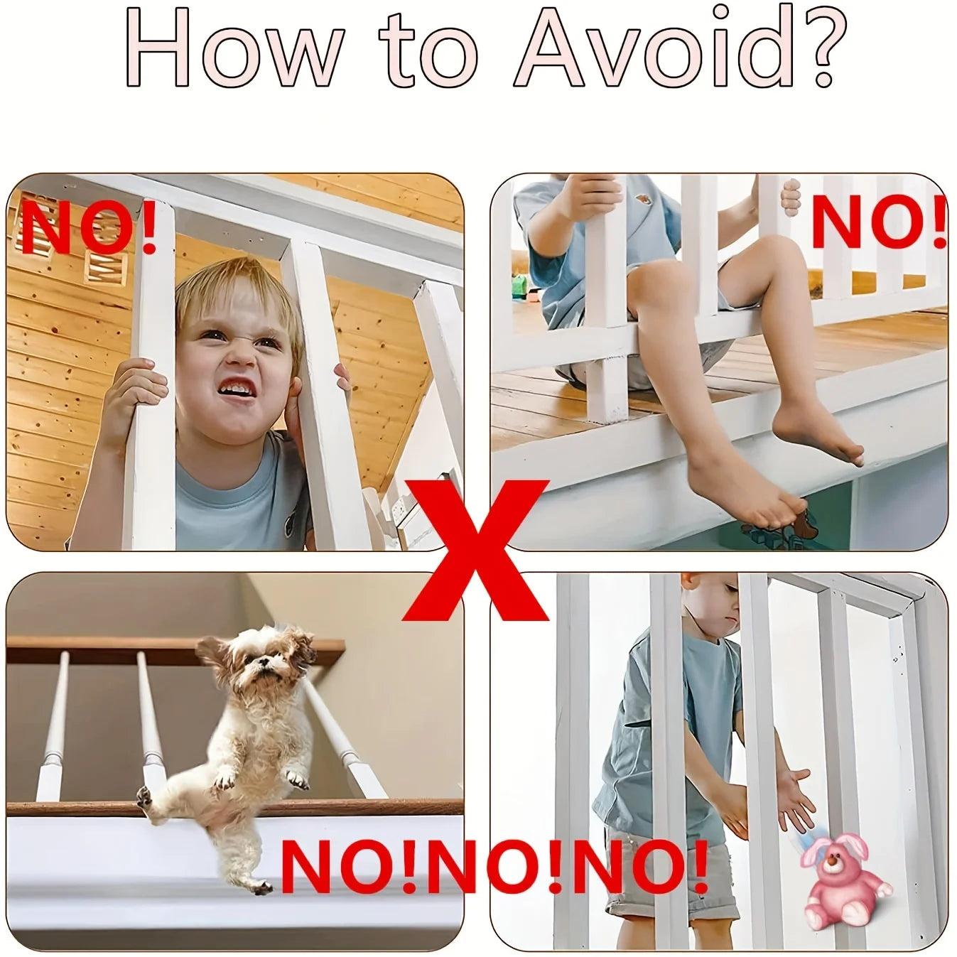 Baby Gate for Stairs Mesh Safety Net for Kids and Pets