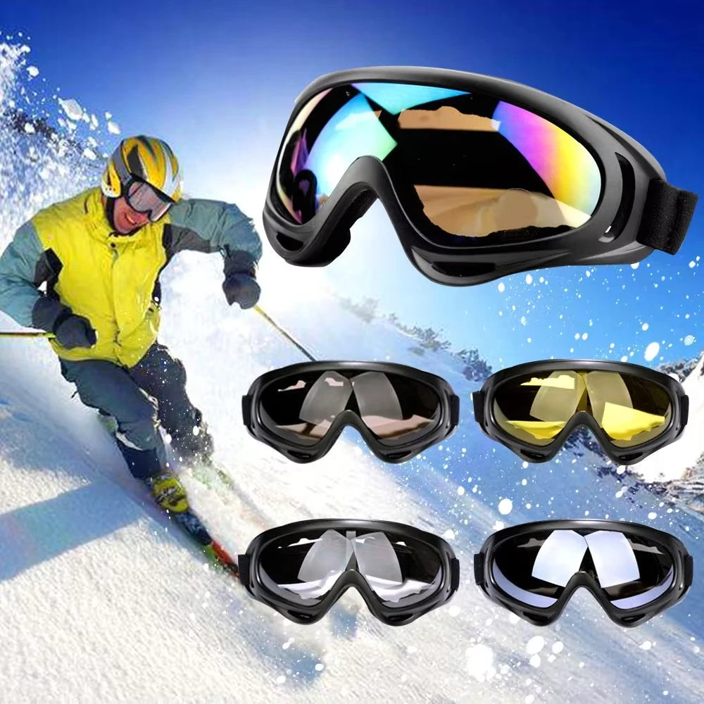 DIZETION 1Pc Winter Windproof Skiing Glasses Goggles Outdoor Sports Eyewear Glasses Ski Dustproof Cycling Lens Frame Sunglasses 