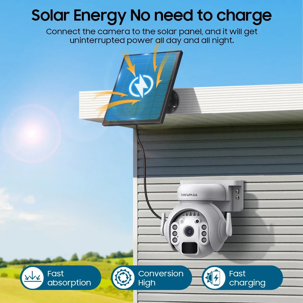 Solar Battery PTZ Camera - Wi-Fi or 4G Options