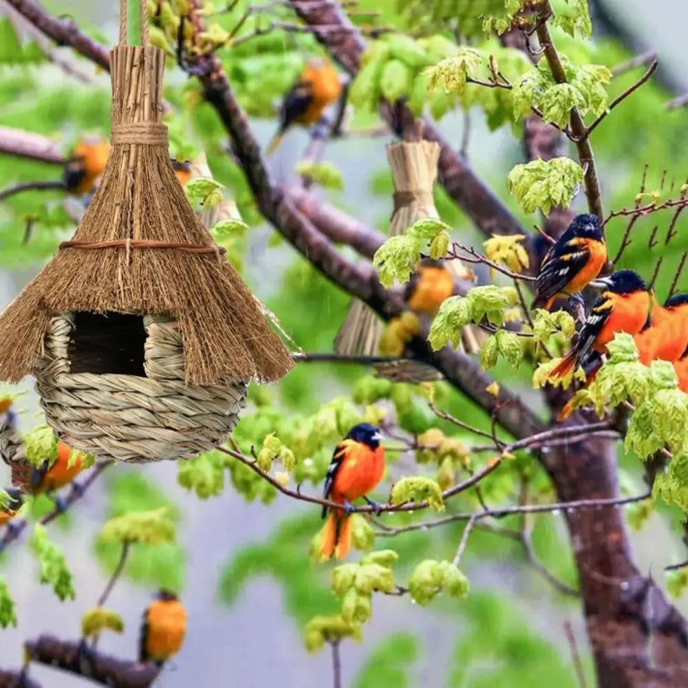 Handwoven Hanging Grass Bird House