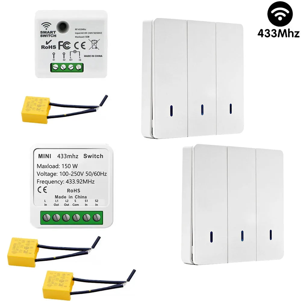 Módulo de interruptor de luz RF, opções de embalagem de 1/2 canais