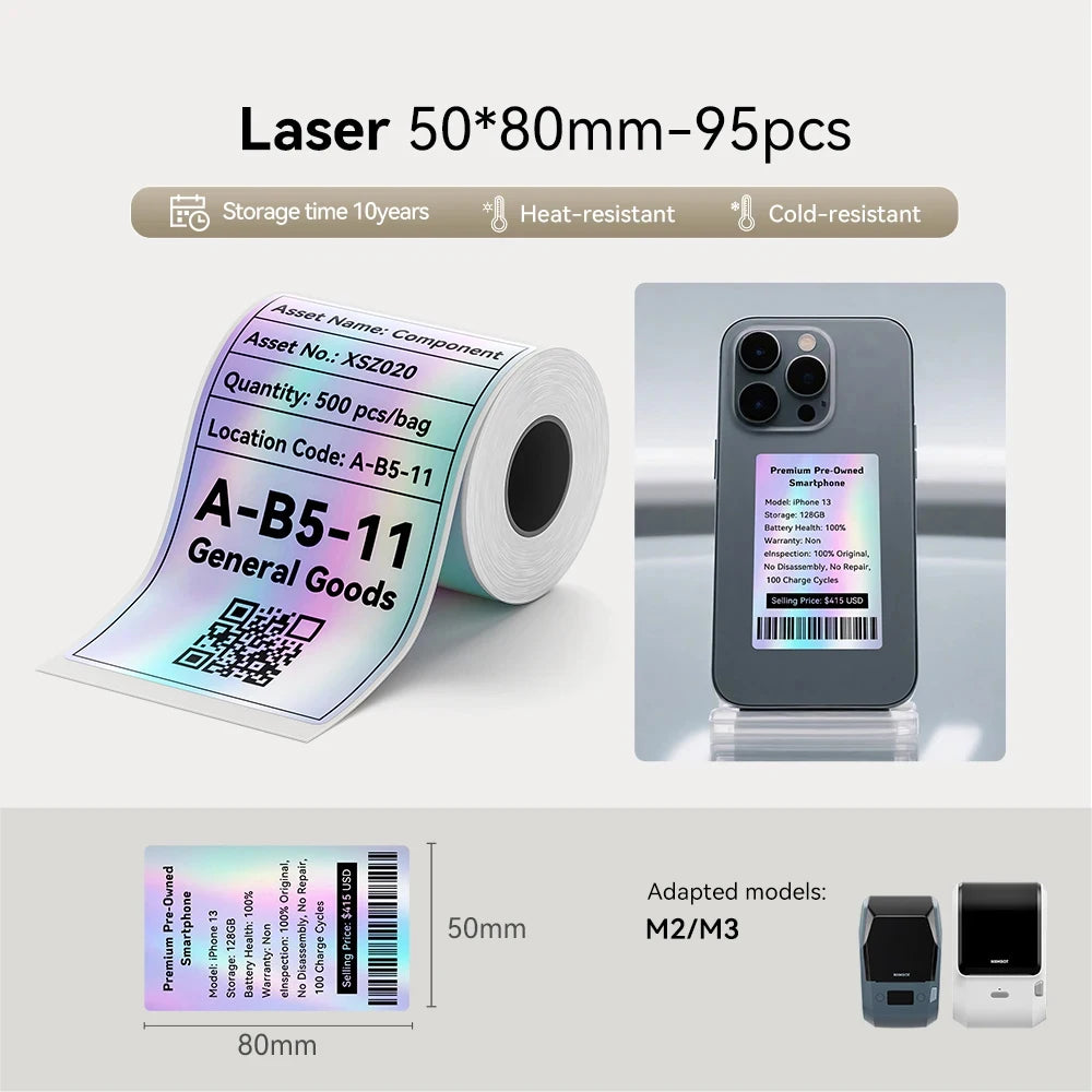 NIIMBOT M2 M3 Láser Plata Transferencia Térmica de Etiquetas, Nombre del Equipo Eléctrico, Certificado de Cualificación, Placa de Identificación
