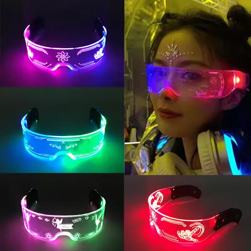 New Cool  Colorful LED Light Up Glasses Glowing Party Decor Luminous Lighting Up Bar Rave Music Dancing Party Acrylic  Neon 