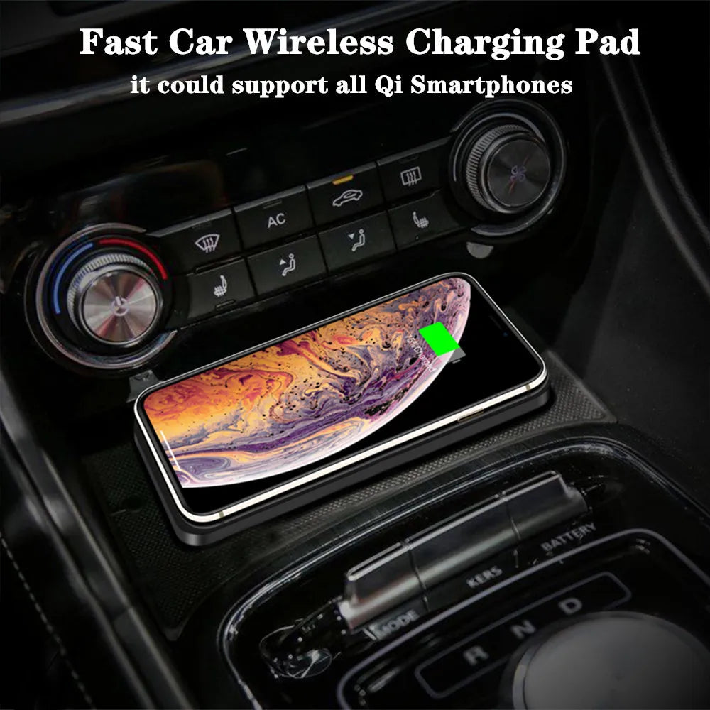 Car Wireless Charger for Iphone 16 15 15 Pro Max 14 13 12 X Samsung S24 S23 Wireless Car Charger Silicone Pad Stand Fast Charger 