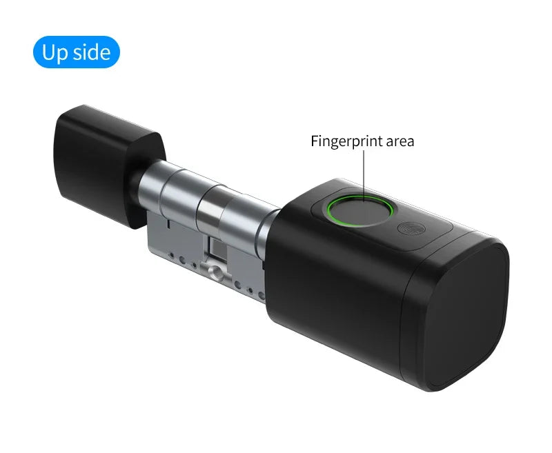 Electronic Digital Tuya Smart Lock Cylinder with Fingerprint Password App Bluetooth Card Mechanical Key Easy Replacement Battery