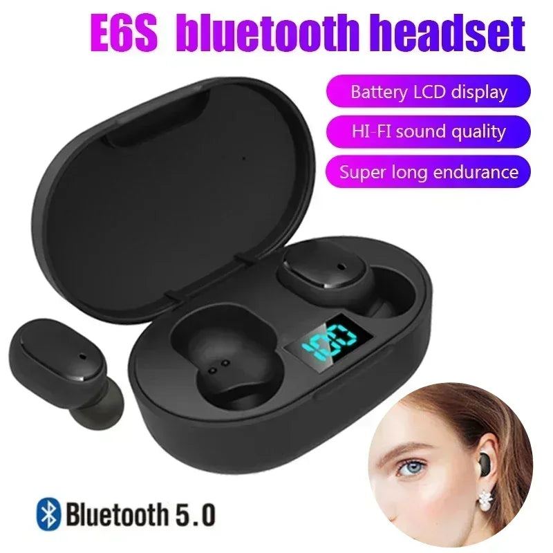 E6S Pink True Wireless Bluetooth Earbuds with Charging Case