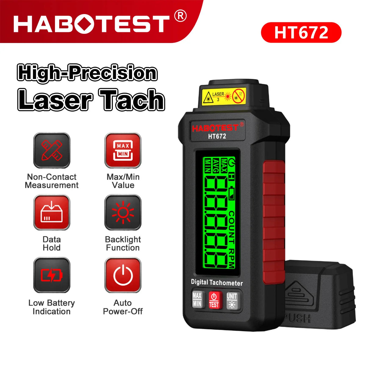 HT672 Mini Laser Tachometer
